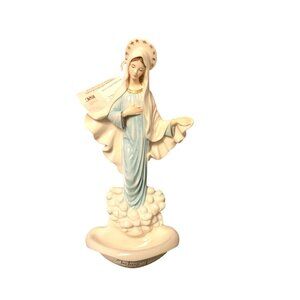 Madonna Medjugorje Holy Water Font Ceramic Wall Mount By Santini Italy